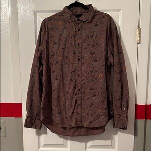 rag & bone Men's Dark Brown Patterned Shirt